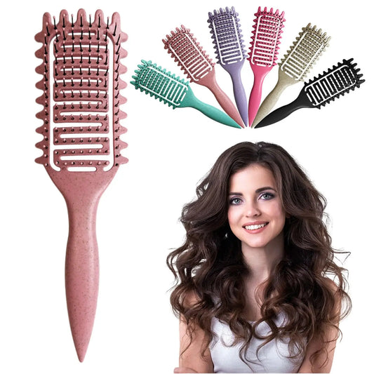 Anti-static Brush Hollow out Curl Define Styling Brush Beard Comb Styling Detangling Brush Multi-purpose Home Styling Tools