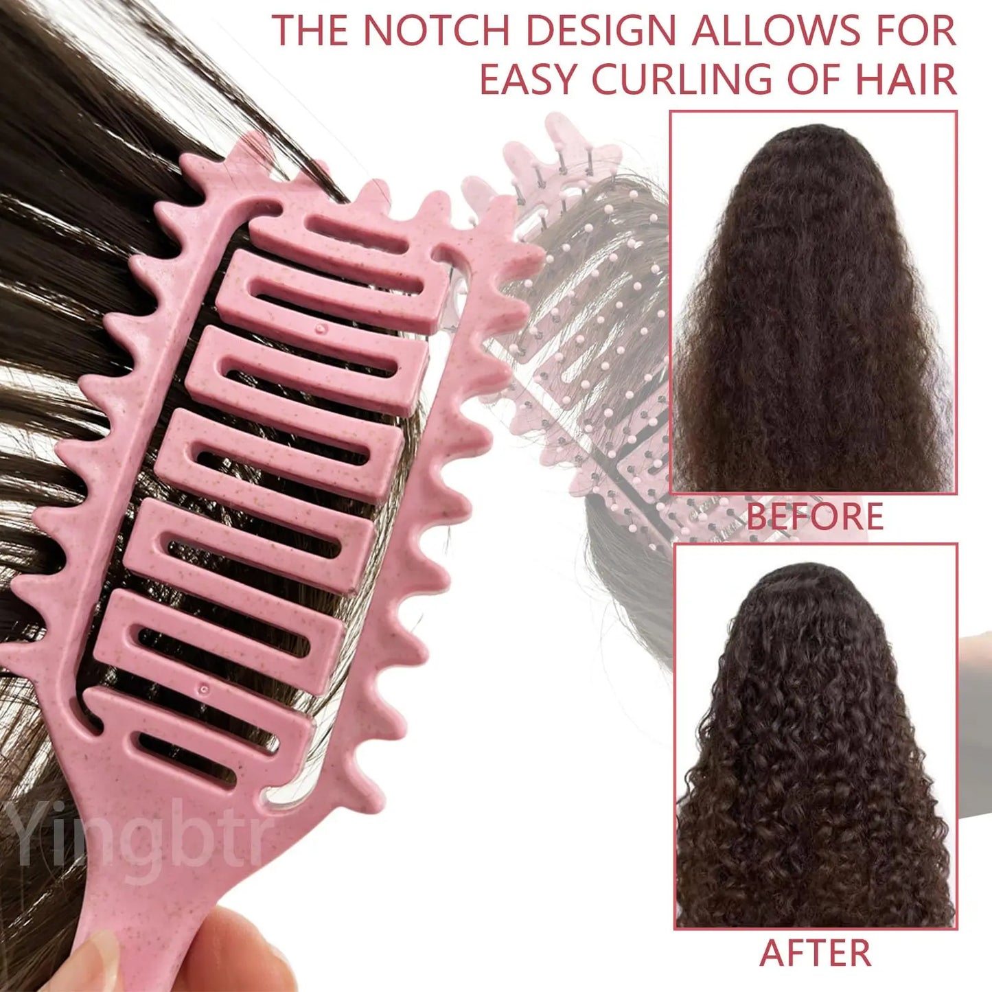 Anti-static Brush Hollow out Curl Define Styling Brush Beard Comb Styling Detangling Brush Multi-purpose Home Styling Tools