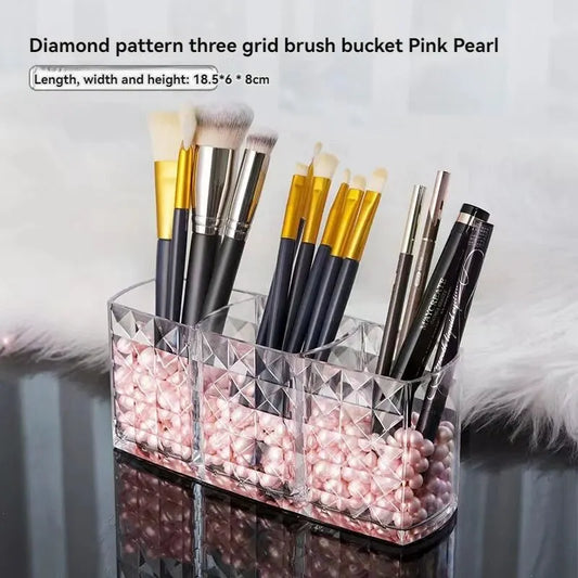 1Pcs/2Pcs Diamond Patterned Mirror Cabinet Storage Box, Bathroom, Bathroom, Cosmetics, Lipstick Storage Rack