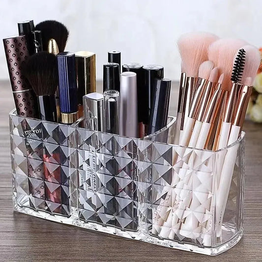 1Pcs/2Pcs Diamond Patterned Mirror Cabinet Storage Box, Bathroom, Bathroom, Cosmetics, Lipstick Storage Rack