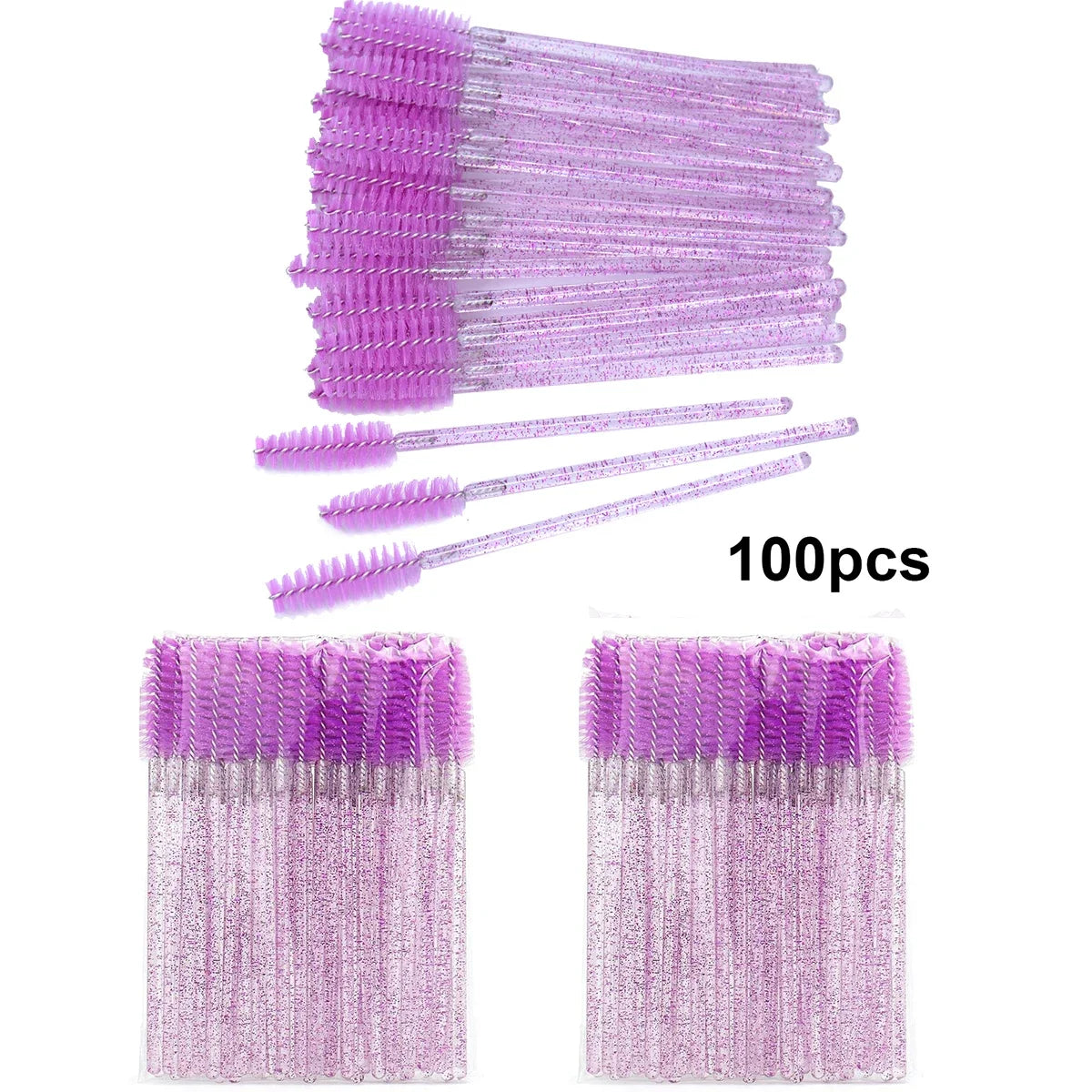 100pcs Disposable Eyelash Brushes Spoolies Micro Lash Mascara Wands Combs Wholesale for Eyelash Extension Makeup  Cosmetic Tools